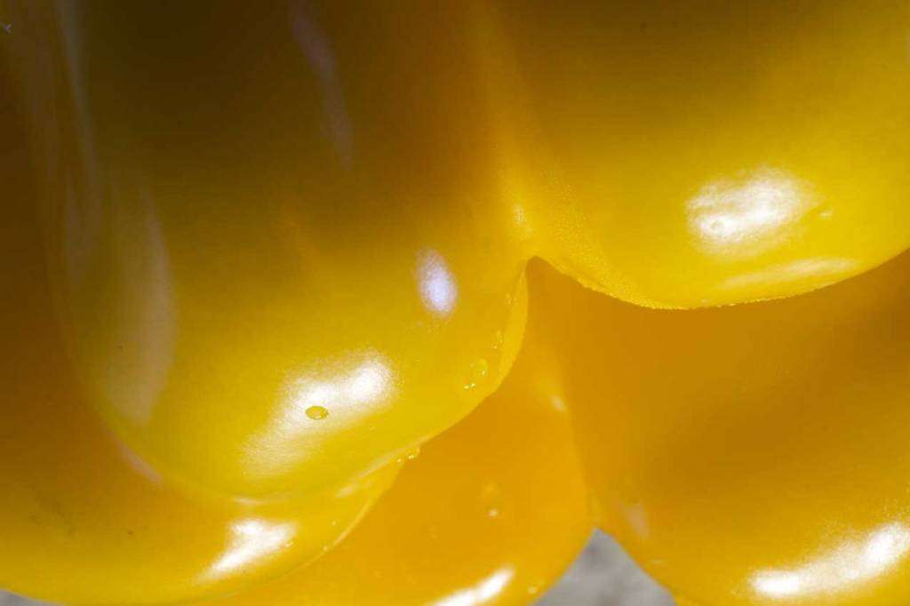 Close-up photo of a yellow bell pepper.